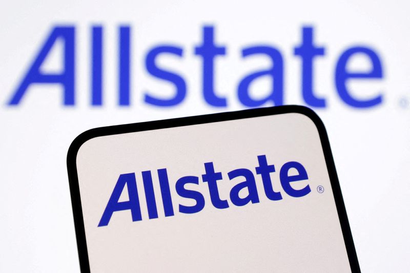 FILE PHOTO: The Allstate logo is seen in this illustration taken on January 29, 2025. REUTERS/Dado Ruvic/Illustration/File Photo