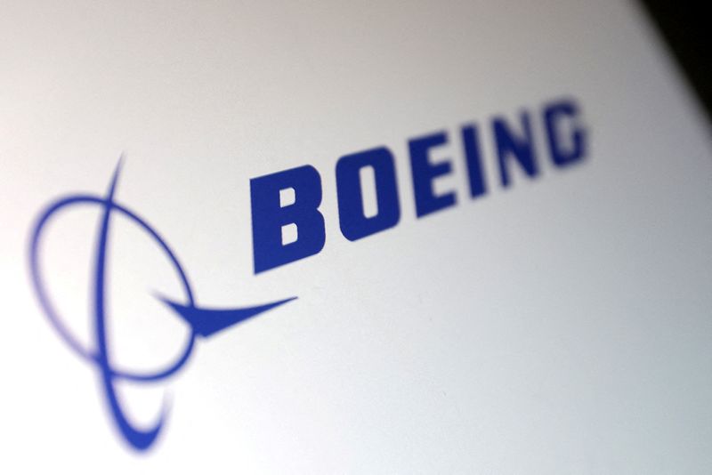 FILE PHOTO: Boeing logo is seen in this illustration taken July 26, 2025. REUTERS/Dado Ruvic/Illustration/File Photo