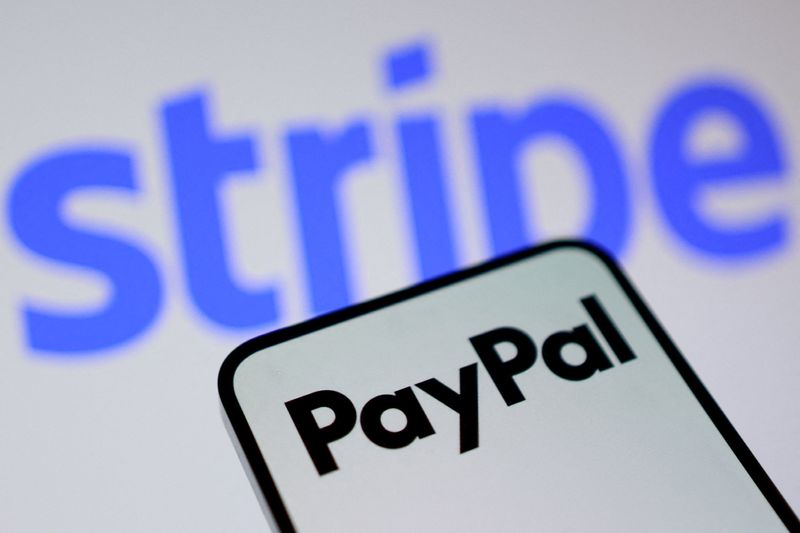 PayPal and Stripe logos are seen in this illustration taken July 15, 2026. REUTERS/Dado Ruvic/Illustration
