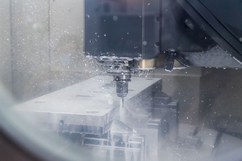 A tool plate for punching tools is milled out at TE Connectivity in Woerth, Germany, February 16, 2022. REUTERS/Lukas Barth