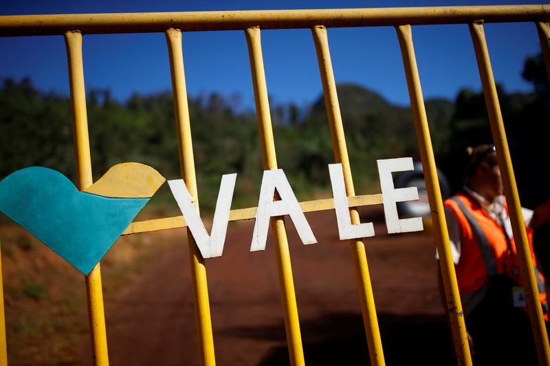 A logo of the Brazilian mining company Vale SA is seen in Brumadinho, Brazil January 29, 2019.  REUTERS/Adriano Machado