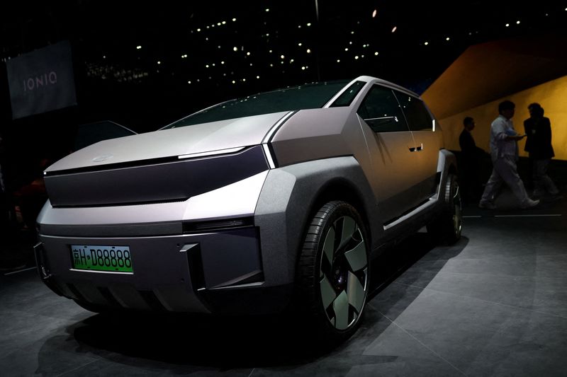 The EARTH concept car by the Hyundai Motor Company is presented at the company’s booth during the Beijing International Automotive Exhibition (Auto China) in Beijing, China, April 24, 2026. REUTERS/Maxim Shemetov