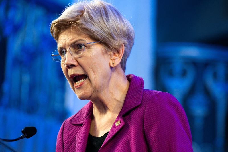 Sen. Elizabeth Warren (D-MA) gives remarks at the Center for American Progress Ideas Conference at the Mayflower Hotel in Washington, D.C., U.S., May 19, 2026. REUTERS/Annabelle Gordon