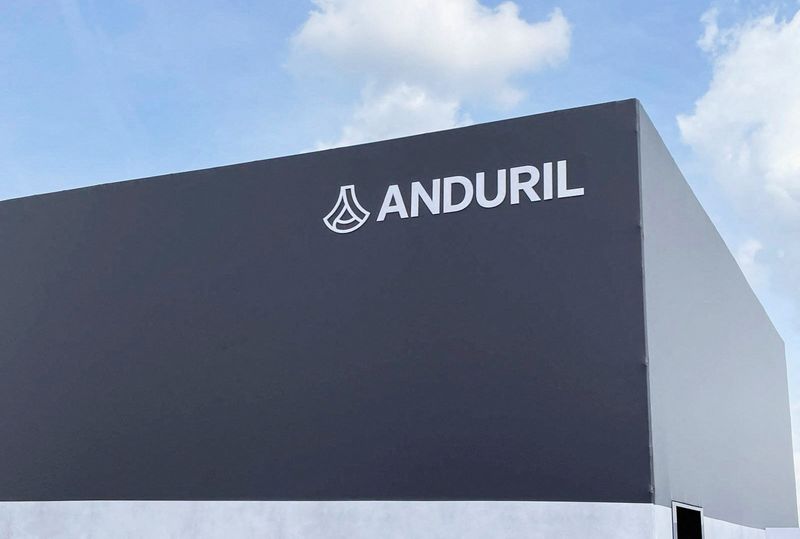 U.S. defence technology firm Anduril Industries' branded chalet at the Farnborough International Airshow, in Hampshire, Britain, July 23, 2026. REUTERS/Cassell Bryan-Low