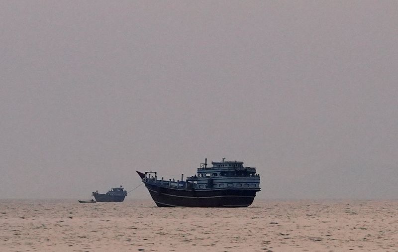 File Photo: Vessels at the Strait of Hormuz, as seen from Musandam, Oman, July 21, 2026. REUTERS/Stringer/File Photo