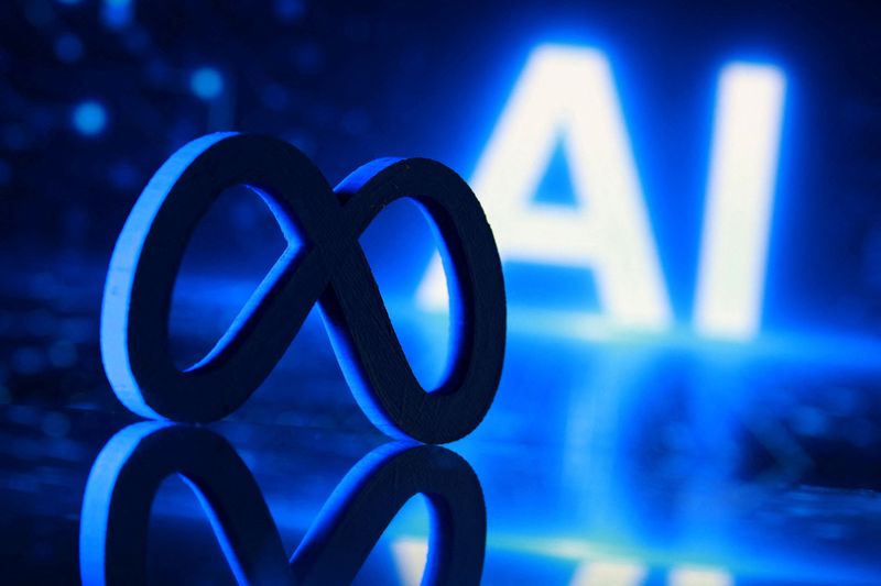 A 3D-printed Meta logo and word "AI" are seen in this illustration taken July 20, 2026. REUTERS/Dado Ruvic/Illustration