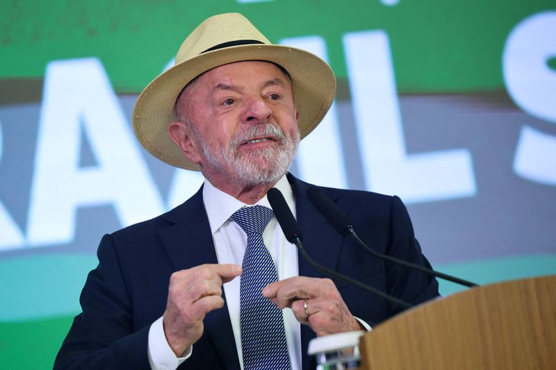 Brazil's President Luiz Inacio Lula da Silva speaks during a ceremony to sign into law a bill establishing a line of credit for companies affected by new tariffs imposed by the U.S. government, at the Planalto Palace in Brasilia, Brazil, July 22, 2026. REUTERS/Adriano Machado