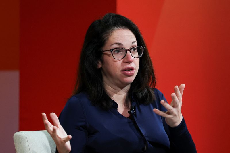 Karen Karniol-Tambour Co-Chief Investment Officer, Bridgewater Associates, speaks at the 2025 Sohn Investment Conference, in New York, U.S., May 14, 2025. REUTERS/Jeenah Moon