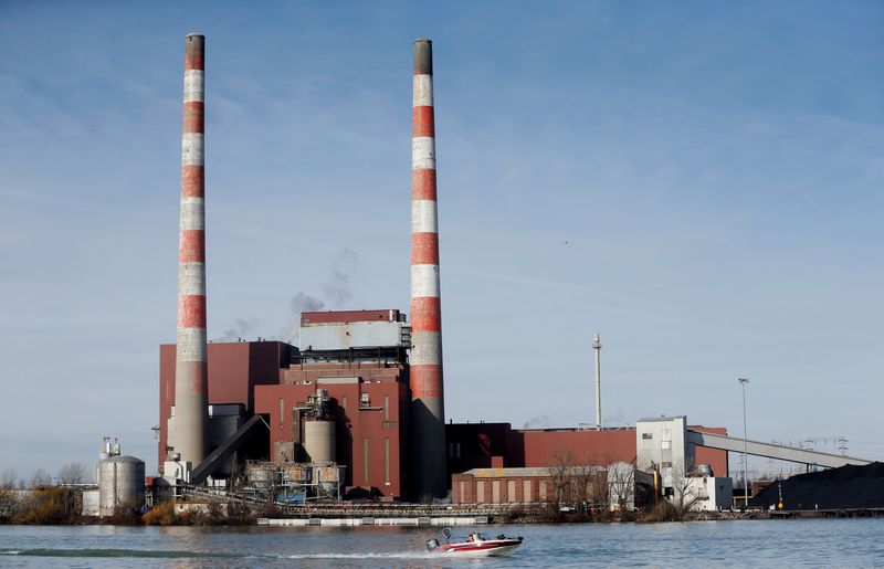 FILE PHOTO: The Trenton Channel Power Plant, a coal-fired electricity plant operated by DTE Energy, is seen in Trenton  south of Detroit, Michigan, U.S. April 2, 2017. REUTERS/Rebecca Cook/File Photo