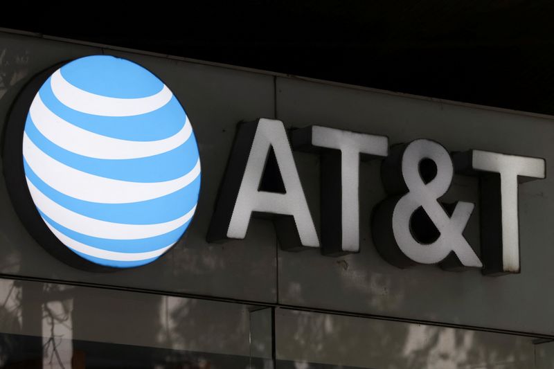 The AT&T is displayed on the facade of one of its branches in Mexico City, Mexico September 10, 2025. REUTERS/Henry Romero