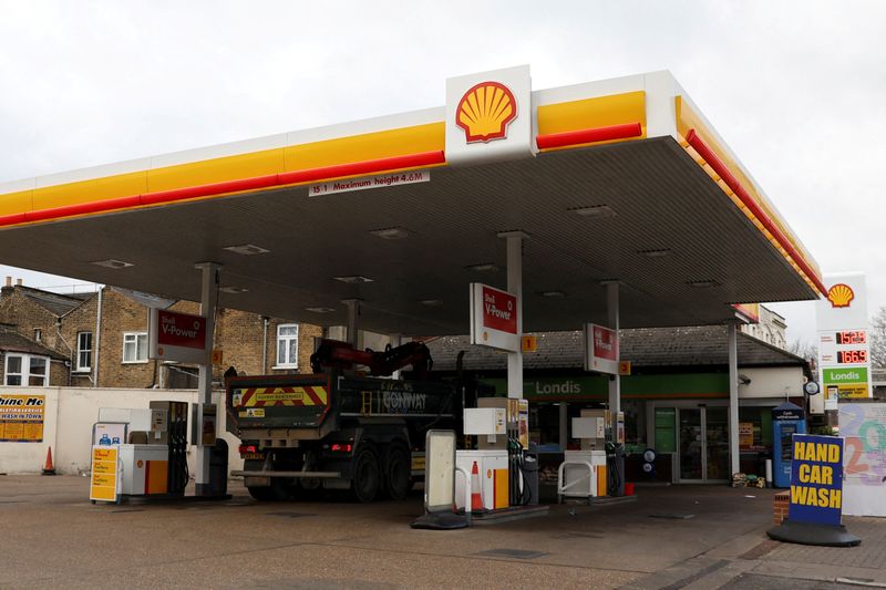 FILE PHOTO: A general view of a Shell's petrol station in South East London, Britain, February 2, 2023. REUTERS/May James/File Photo