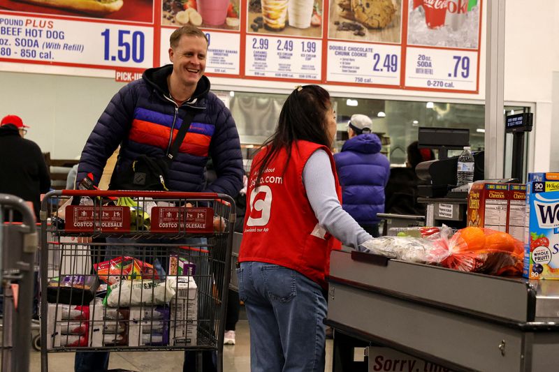 People shop at a Costco store in the Staten Island borough of New York City, U.S., January 16, 2026.  REUTERS/Brendan McDermid