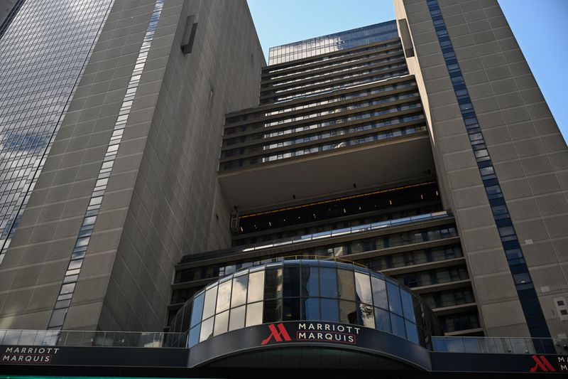 The Marriott Marquis hotel in Manhattan in New York City, U.S. June 24, 2026.   REUTERS/Vincent Alban