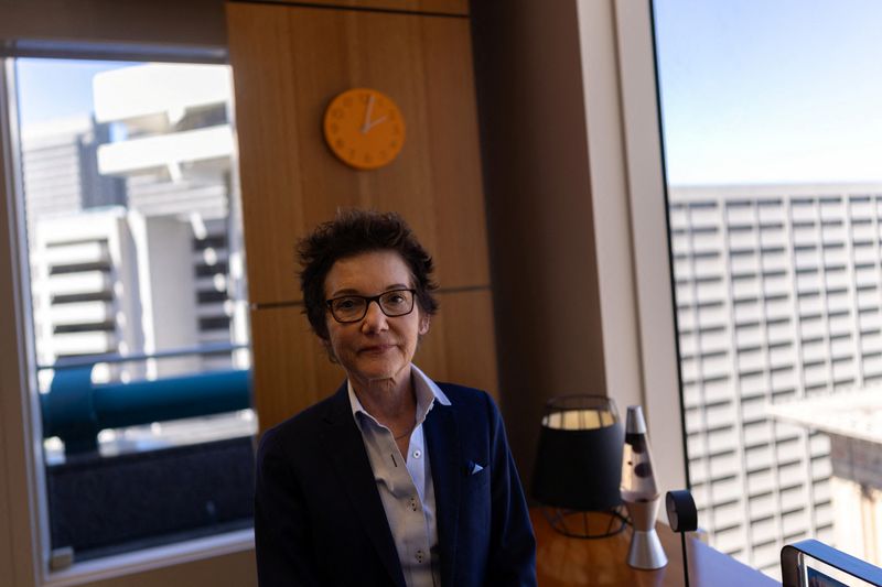 San Francisco Federal Reserve Bank President Mary Daly poses for a portrait  during an interview with Reuters at the  Federal Reserve Bank building in San Francisco, California, U.S., April 9, 2026. REUTERS/Carlos Barria