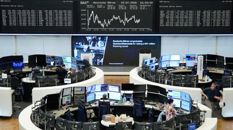 The German share price index DAX graph is pictured at the stock exchange in Frankfurt, Germany, July 10, 2026.  REUTERS/staff