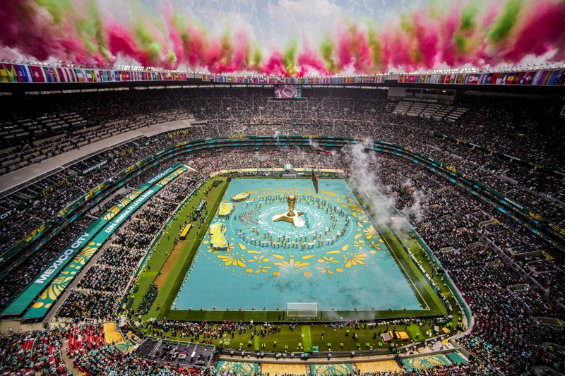 Soccer Football - FIFA World Cup 2026 - Group A - Mexico v South Africa - Estadio Azteca, Mexico City, Mexico - June 11, 2026 General view during the opening ceremony before the match REUTERS/Kai Pfaffenbach