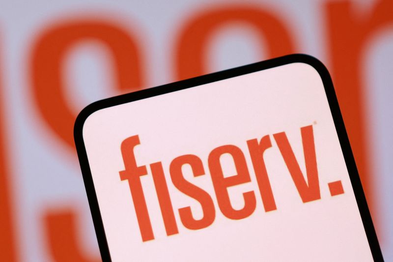 FILE PHOTO: Fiserv logo is seen in this illustration taken March 26, 2026. REUTERS/Dado Ruvic/Illustration/ File Photo