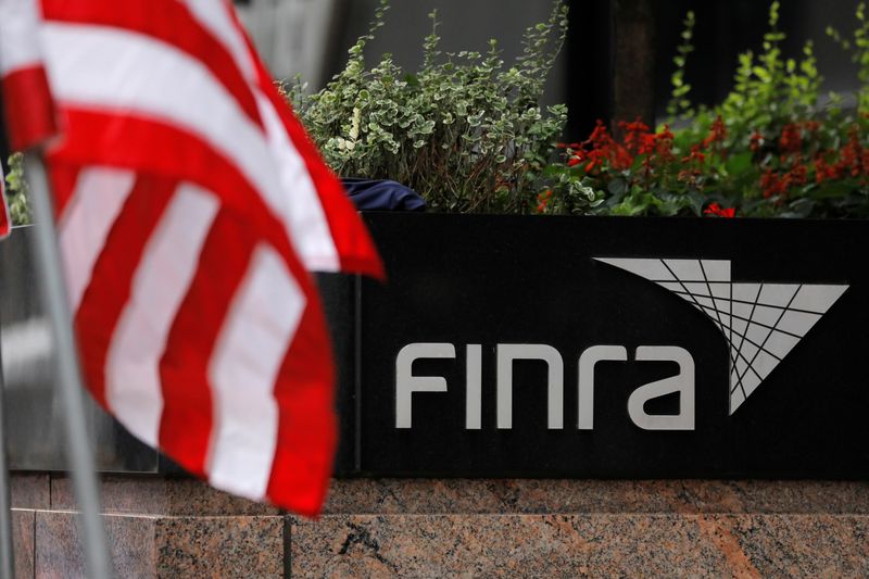 FILE PHOTO: Signage is seen outside of the Financial Industry Regulatory Authority (FINRA) offices in Manhattan, New York City, U.S., September 11, 2020. REUTERS/Andrew Kelly/File Photo