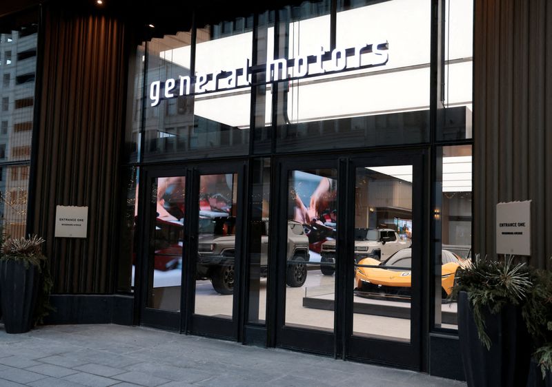 The front entrance to General Motors' new global headquarters along Woodward Ave in Detroit, Michigan, U.S. January 12, 2026. REUTERS/Rebecca Cook