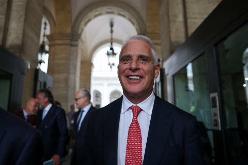 UniCredit CEO Andrea Orcel, looks on as he leaves after the Bank of Italy annual assembly in Rome, Italy, May 29, 2026. REUTERS/Yara Nardi
