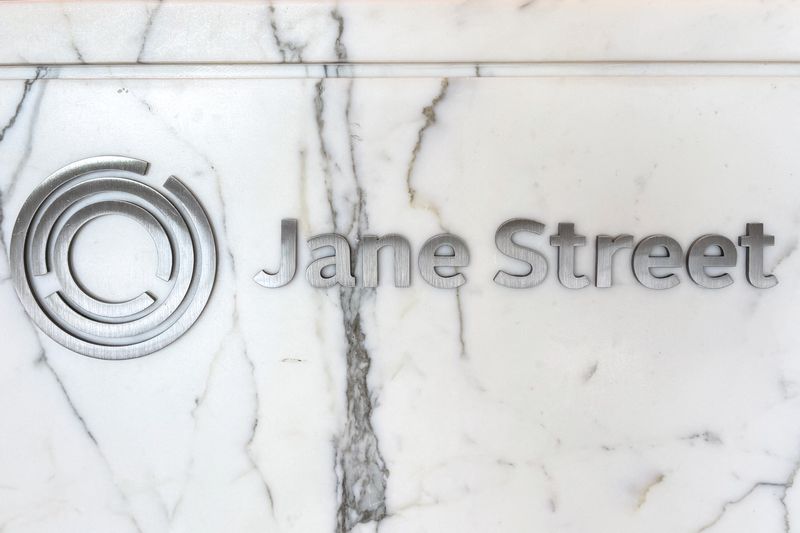 Trading firm Jane Street's logo is displayed in New York City, U.S., July 14, 2025. REUTERS/Kylie Cooper
