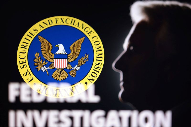The silhouette of Mark Walter, an American businessman and billionaire, and the SEC (United States Securities and Exchange Commission) logo and the words "Federal Investigation" are seen in this illustration taken on August 17, 2026. REUTERS/Dado Ruvic/Illustration