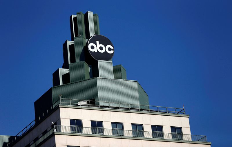 FILE PHOTO: A logo for ABC is pictured atop a building in Burbank, California February 5, 2014. REUTERS/Mario Anzuoni/File Photo