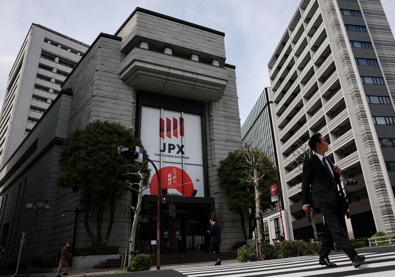 Signage of Japan Exchange Group (JPX) at Tokyo Stock Exchange in Tokyo, Japan, April 6, 2026.  REUTERS/Issei Kato