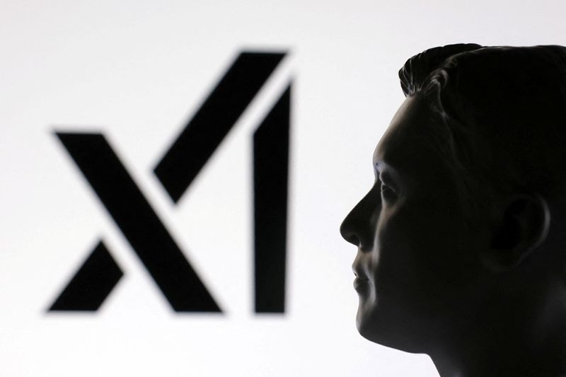 A 3D-printed miniature model of Elon Musk and the xAI logo are seen in this illustration taken January 23, 2025. REUTERS/Dado Ruvic/Illustration/File Photo