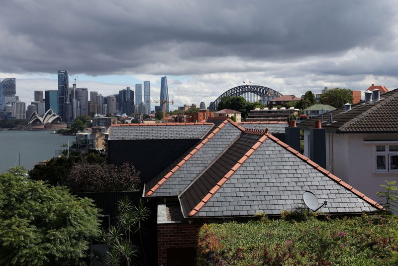 Residential properties are seen near the Sydney Harbour Bridge in Sydney, Australia, March 12, 2025. REUTERS/Hollie Adams/File Photo