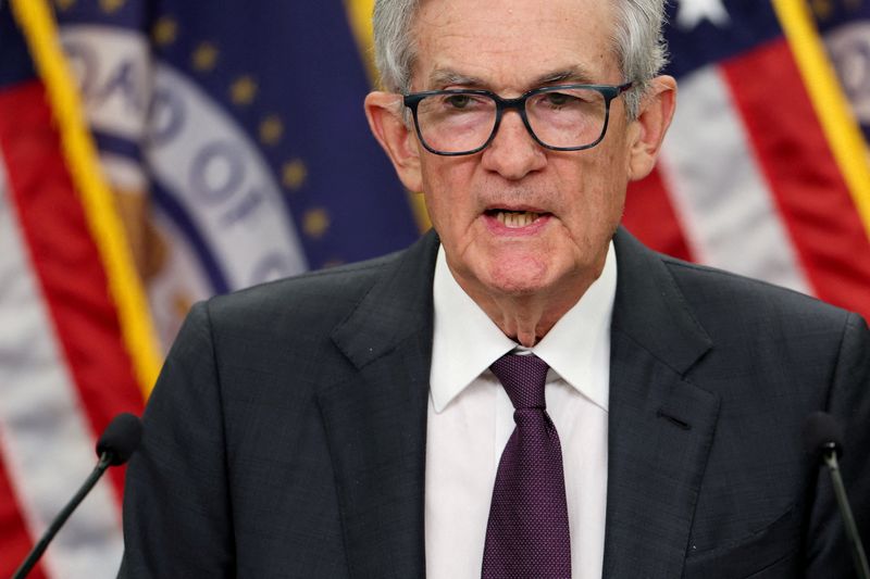 FILE PHOTO: U.S. Federal Reserve Chair Jerome Powell speaks during a press conference following the issuance of the Federal Open Market Committee's statement on interest rate policy in Washington, D.C., U.S., July 30, 2025. REUTERS/Jonathan Ernst/File Photo