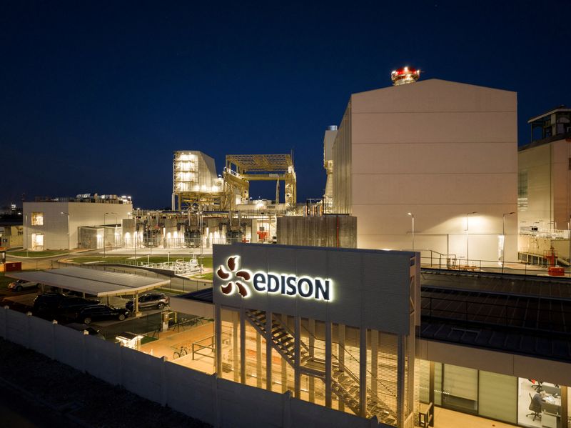 FILE PHOTO: General view of EDF's Italian subsidiary Edison thermoelectric power plant in Marghera, Italy, January 25, 2023. Edison/Handout via REUTERS/File Photo