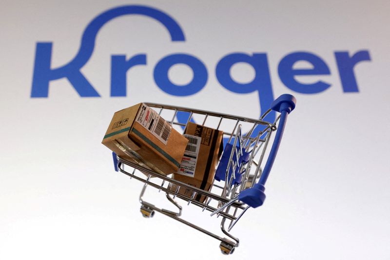 FILE PHOTO: Kroger logo is seen in this illustration taken, February 11, 2025. REUTERS/Dado Ruvic/Illustration/File Photo