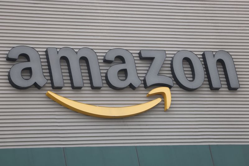 A view shows the logo of Amazon at the Amazon Fulfillment Center during a media tour ahead of the holiday season in Tepotztlan, Mexico, December 13, 2023. REUTERS/Gustavo Graf/File Photo