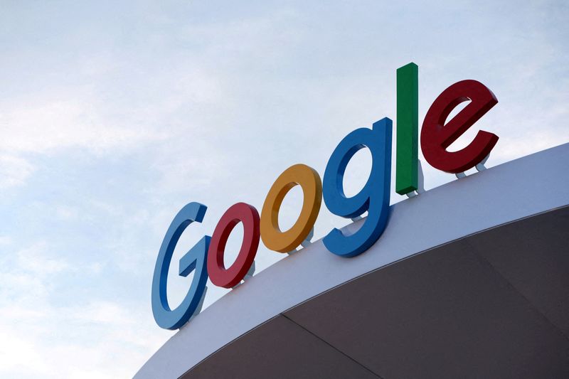 FILE PHOTO: The Google logo is seen on the Google house at CES 2024, an annual consumer electronics trade show, in Las Vegas, Nevada, U.S. January 10, 2024. REUTERS/Steve Marcus/File Photo/File Photo