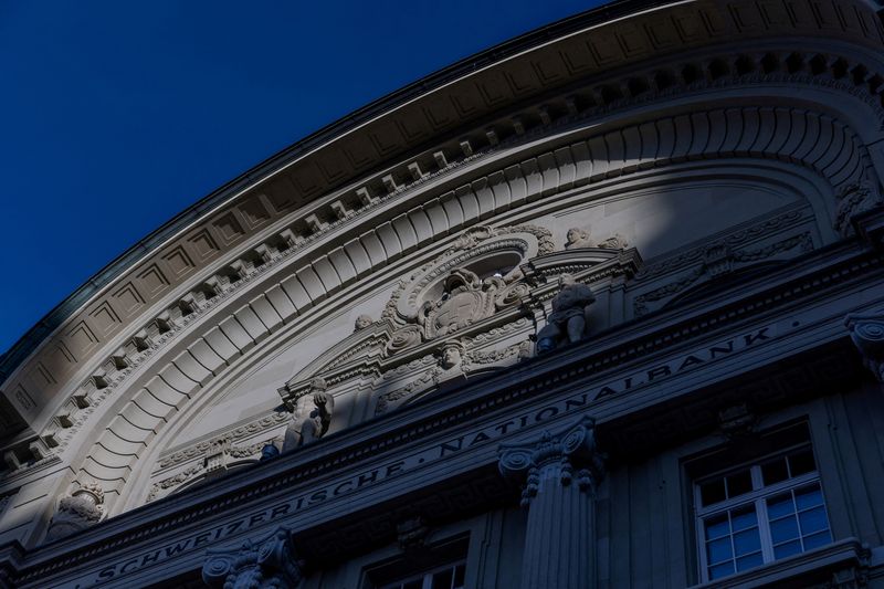 FILE PHOTO: The headquarters of the Swiss National Bank (SNB) is seen in Bern, Switzerland, January 29, 2025. REUTERS/Denis Balibouse/File Photo