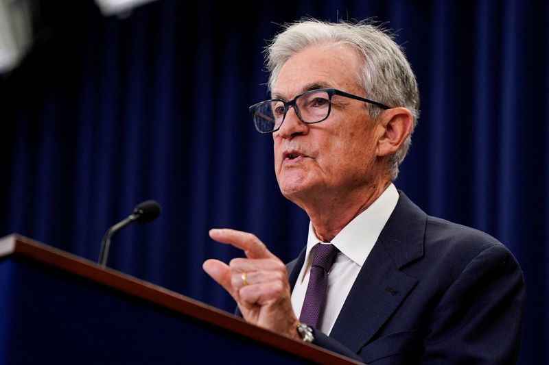 FILE PHOTO: U.S. Federal Reserve Chair Jerome Powell speaks during a press conference in Washington, D.C., U.S., September 17, 2025. REUTERS/Elizabeth Frantz/File Photo