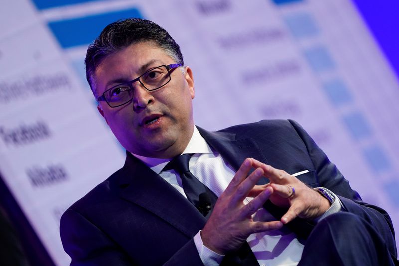 FILE PHOTO: Makan Delrahim, assistant Attorney General, Antitrust Division, U.S. Department of Justice speaks at the WSJTECH live conference in Laguna Beach, California, U.S. October 22, 2019.    REUTERS/ Mike Blake/File Photo