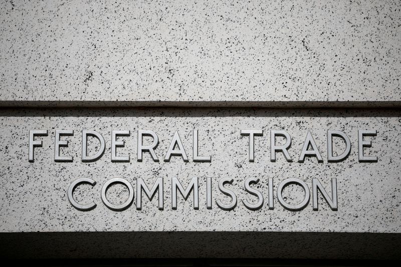 FILE PHOTO: A view of signage at the Federal Trade Commission headquarters in Washington, D.C., U.S., November 24, 2024. REUTERS/Benoit Tessier/File Photo