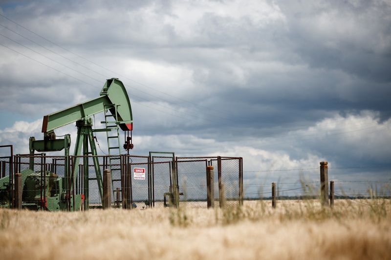 A pumpjack operates at the Vermilion Energy site in Trigueres, France, June 14, 2024. REUTERS/Benoit Tessier