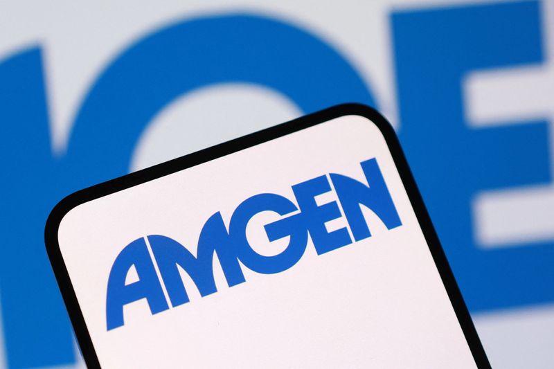 The Amgen logo is seen in this illustration taken August 3, 2025. REUTERS/Dado Ruvic/Illustration