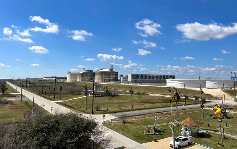 Storage tanks and gas-chilling units are seen at Freeport LNG, the second largest exporter of U.S. liquified natural gas, near Freeport, Texas, U.S., February 11, 2023. Reuters/Arathy Somasekhar