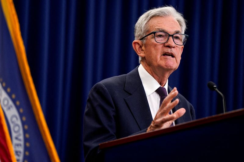 FILE PHOTO: U.S. Federal Reserve Chair Jerome Powell speaks during a press conference in Washington, D.C., U.S., September 17, 2025. REUTERS/Elizabeth Frantz/File Photo