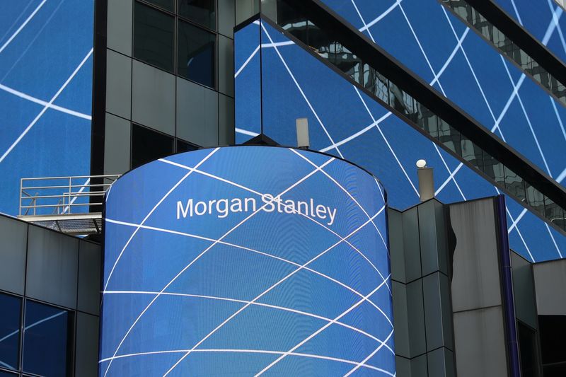 The corporate logo of financial firm Morgan Stanley is pictured on the company's world headquarters in New York, U.S. April 17, 2017. REUTERS/Shannon Stapleton