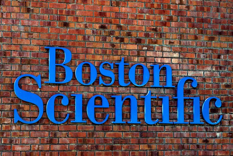 A general view of the logo of Boston Scientific, a medical device developing and manufacturing company, in Galway, Ireland, April 11, 2025. REUTERS/Clodagh Kilcoyne