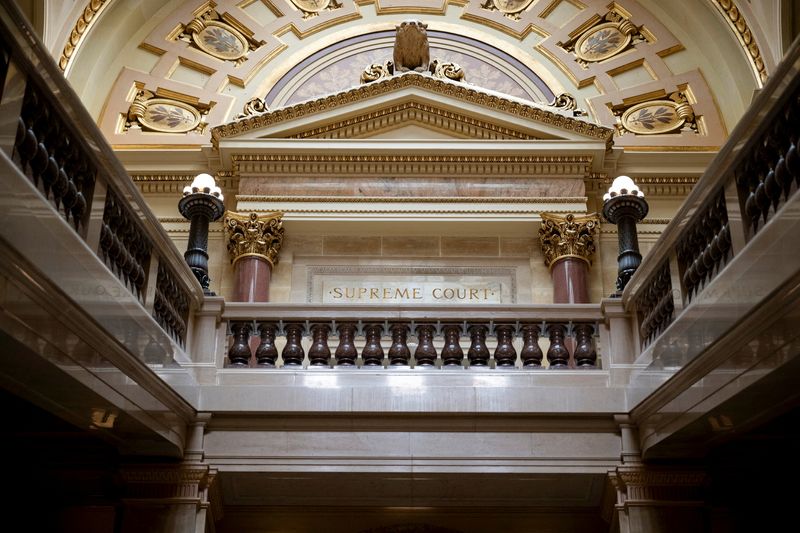 FILE PHOTO: A view of the Wisconsin Supreme Court in Madison, Wisconsin, U.S., April 1, 2025. REUTERS/Vincent Alban/File Photo