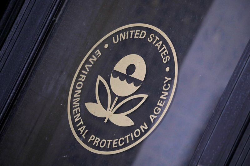 FILE PHOTO: Signage is seen at the headquarters of the United States Environmental Protection Agency (EPA) in Washington, D.C., U.S., May 10, 2021. REUTERS/Andrew Kelly/File Photo