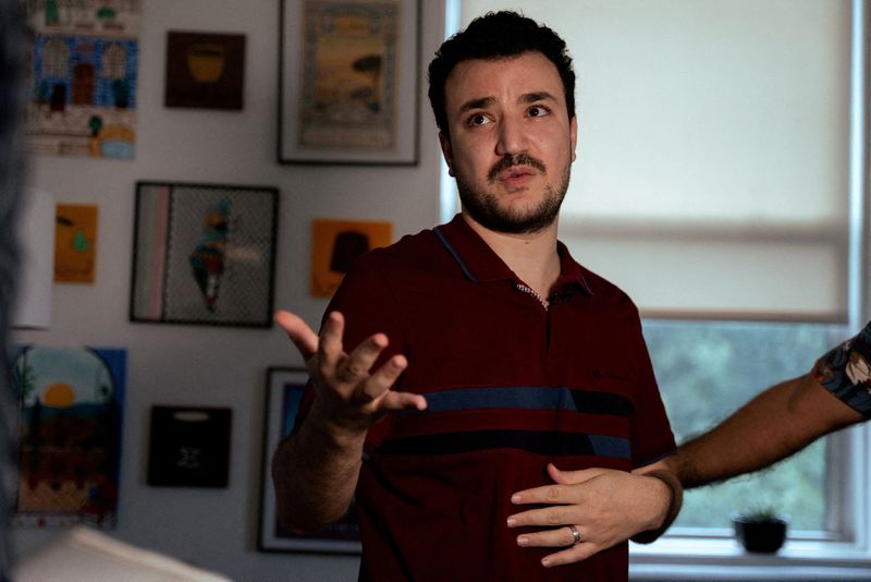 FILE PHOTO: Mahmoud Khalil speaks in an interview with Reuters in New York City, U.S., July 2, 2025.  REUTERS/Angelina Katsanis/File Photo