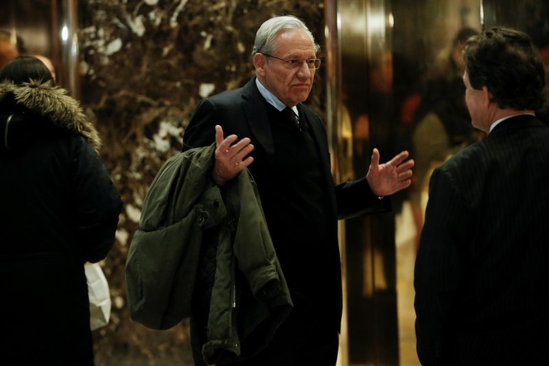 FILE PHOTO: Journalist Bob Woodward arrives at Trump Tower in New York, U.S., January 3, 2017.   REUTERS/Mike Segar/File Photo