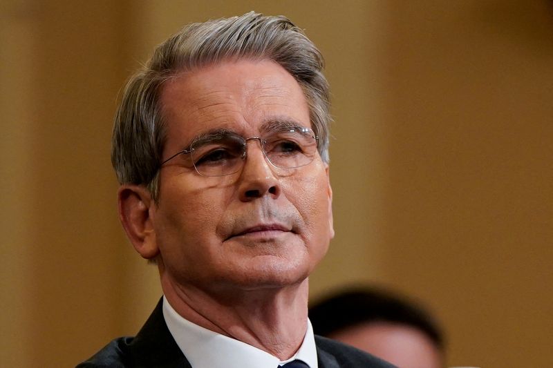 FILE PHOTO: U.S. Treasury Secretary Scott Bessent sits to testify before a House Ways and Means Committee hearing on Capitol Hill in Washington, D.C., U.S., June 11, 2025. REUTERS/Elizabeth Frantz/File Photo